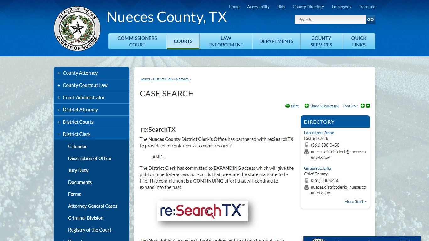 Case Search | Nueces County, TX
