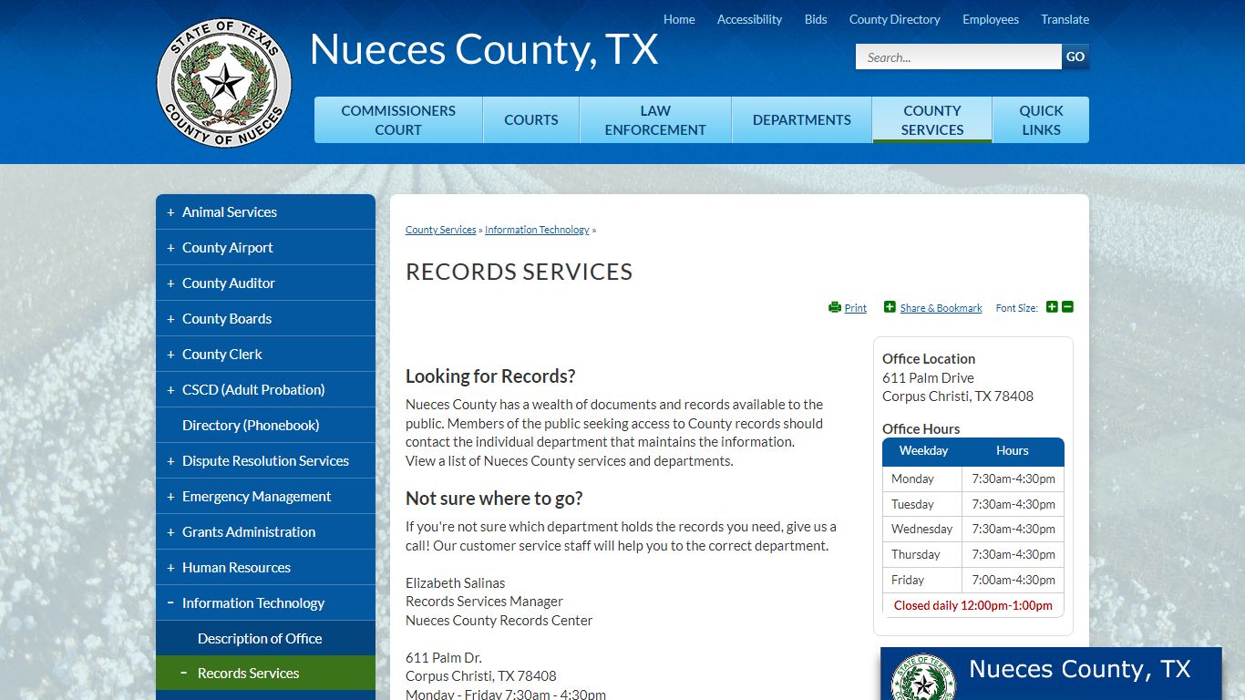 Records Services | Nueces County, TX